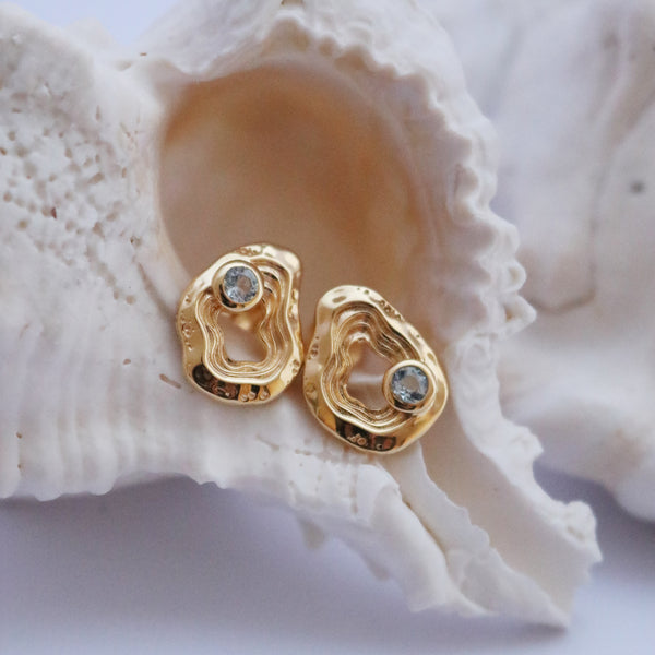Serenity Oasis Ear Studs - Gold