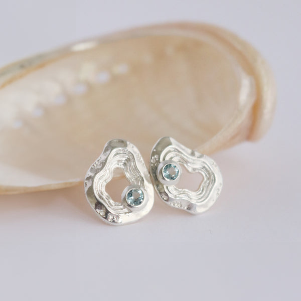 Serenity Oasis Ear Studs - Silver