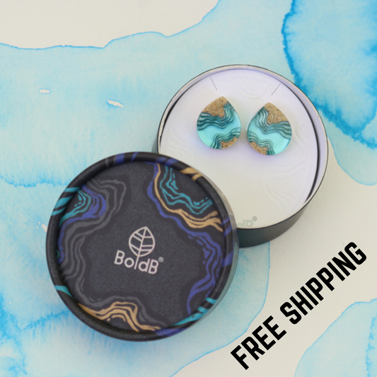 Ridge Stud Earrings