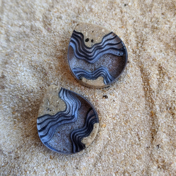 Aqua - Ocean Ridge Stud Earrings